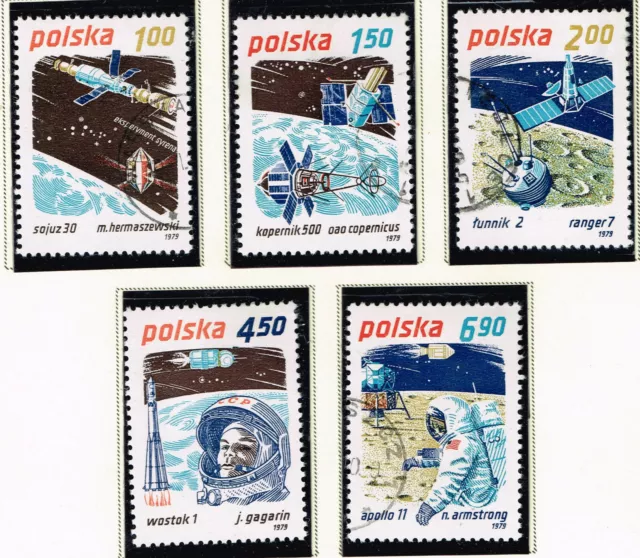Poland Space Moon Explorers Gagarin Apollo 11 set 1979