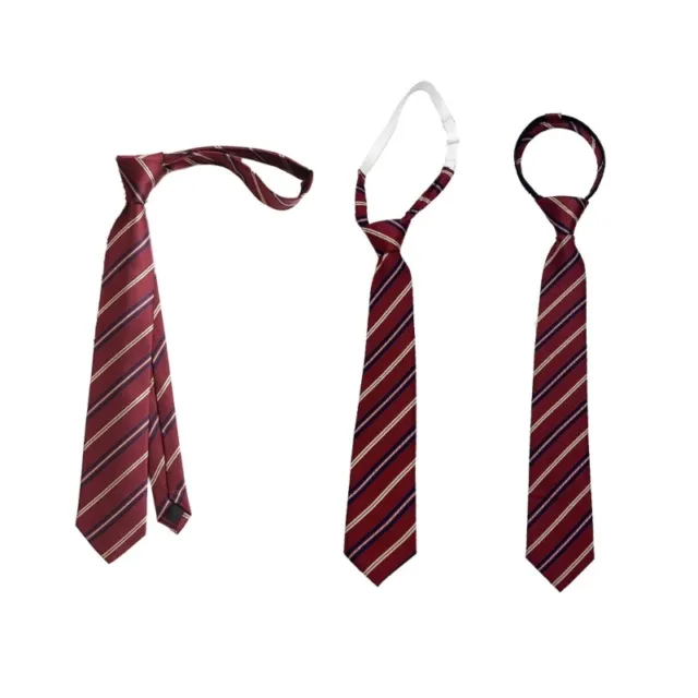 Teens Shirt Necktie 3 Type Options British Style Striped Uniform Detachable Tie