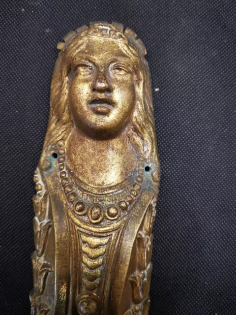 Ancien élément décoration Visage Déesse ornement EMPIRE bronze  pour meubles