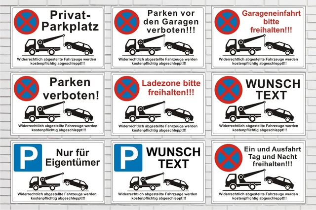 Targa Parcheggio Riservato Cartello Parcheggio Disabili / Parcheggio Privato - Segnale Di Divieto Di Sosta P72, Nuovo Divieto Sosta - Foto 9