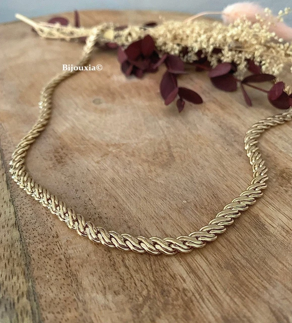 Collier Maille Anglaise Diamanté 45cm - Plaqué Or 18 Carats - Neuf Avec étiquettes