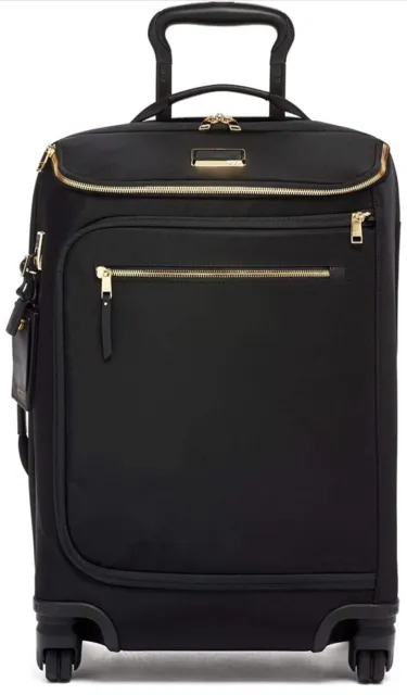 $695  TUMI Voyageur Black/GOLD Leger International Carry-On Luggage Black 22"