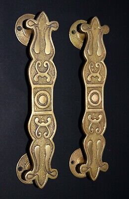 Brass Egypt Door Handle With Flower Design On Side Handmade Door Pull Dec RU47