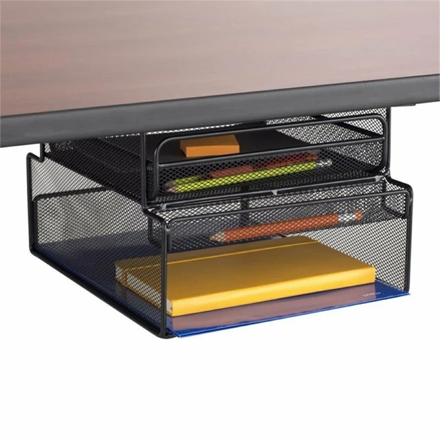 Safco Onyx Mountable Hanging Desk Organizer in Black