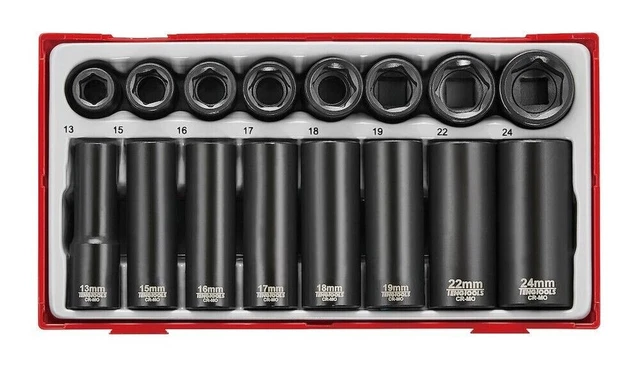 Teng Tools TT9116N  1/2 Drive 6pt Impact Socket Set 16pcs 13MM-24MM