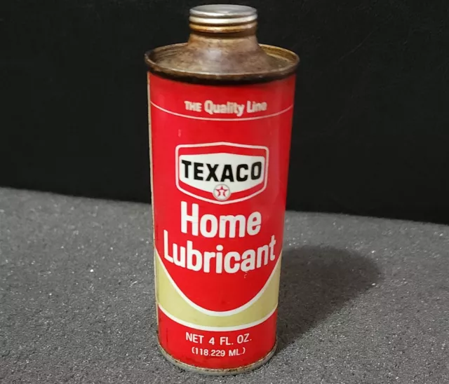 Vintage Texaco Home Lubricant Cone Top Metal Can 4 Ounces No Lid Great Shape
