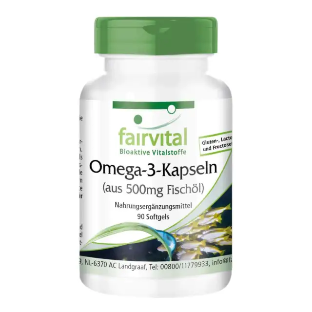 Capsules d'oméga-3 à partir de 500 mg d'huile de poisson 90 gélules,...