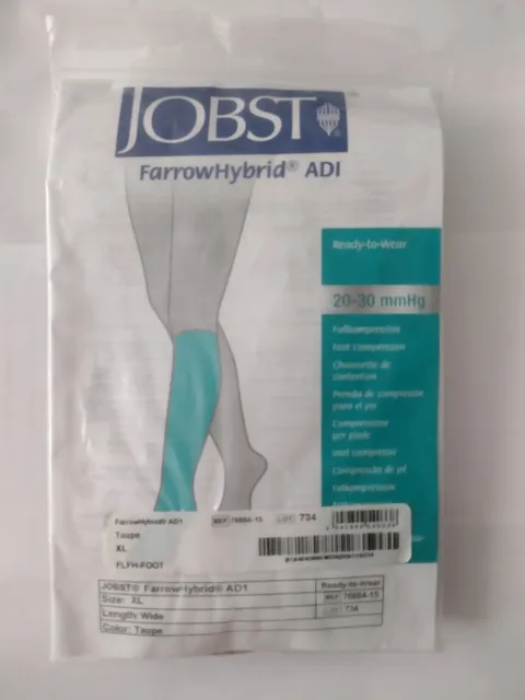 NUEVO par de calcetines de compresión de pie Jobst FarrowHybrid ADI talla XL delineador ancho edema