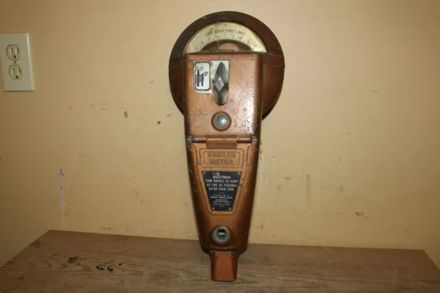 Vintage 1950's Duncan Miller 60 5c 10c 25c Coin Operated Parking Meter WORKS