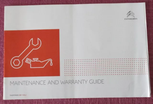 (2019) Citroen Service Book. C4 Cactus Berlingo C3 Aircross. Not Handbook Manual