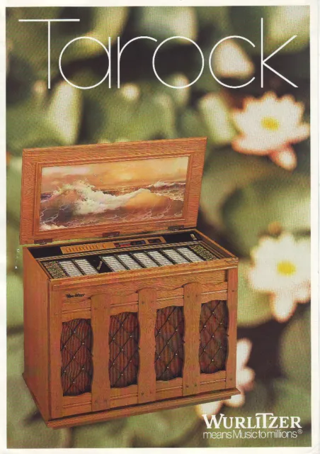 Wurlitzer TAROCK Original 1973 Phonograph Music Jukebox Promo Sales Flyer Phono