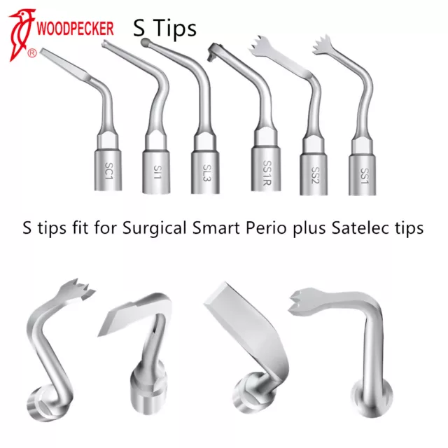 Woodpecker Perio Bone Surgery S Tips for Surgic Smart & Satelec Handpiece SC1
