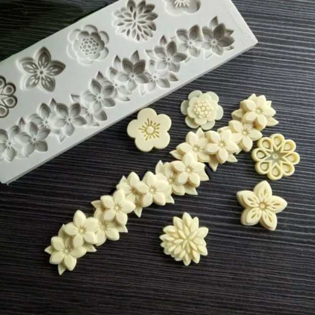 Silicone Flower Fondant Mould Daisy Cake Decorating Baking Border Chocolate Mold