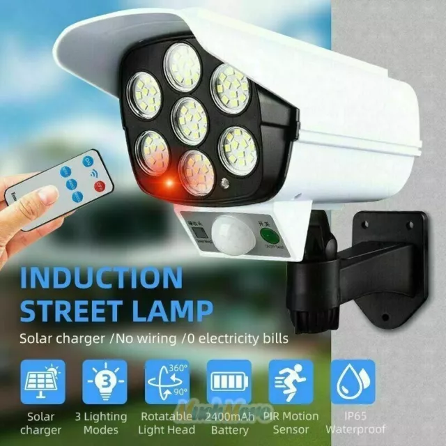 Dummy Outdoor Camera Fake Security CCTV Cam with Solar Motion Sensor LED Light