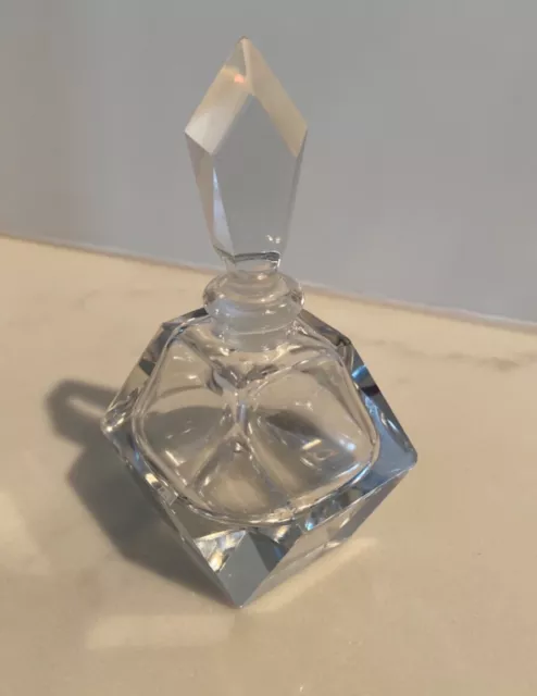 ART DECO BEVELED  Hand Cut Lead Crystal glass Perfume Bottle