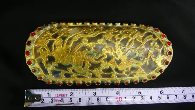 X-RARE Chinese Tang Dyn. Buddhist Reliquary Rock Crystal & Gilded Bronze Casket 2
