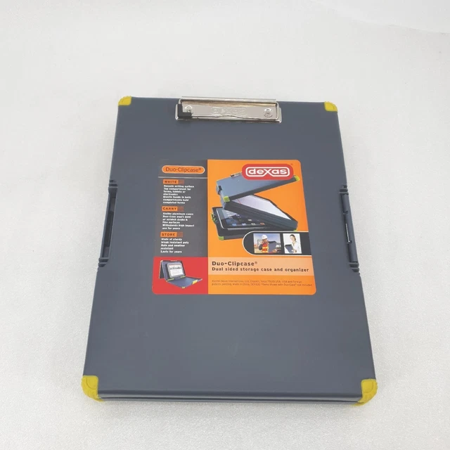 Dexas Duo Clipcase Doppelseitiger Aufbewahrungskoffer und Organizer Gelber Clip