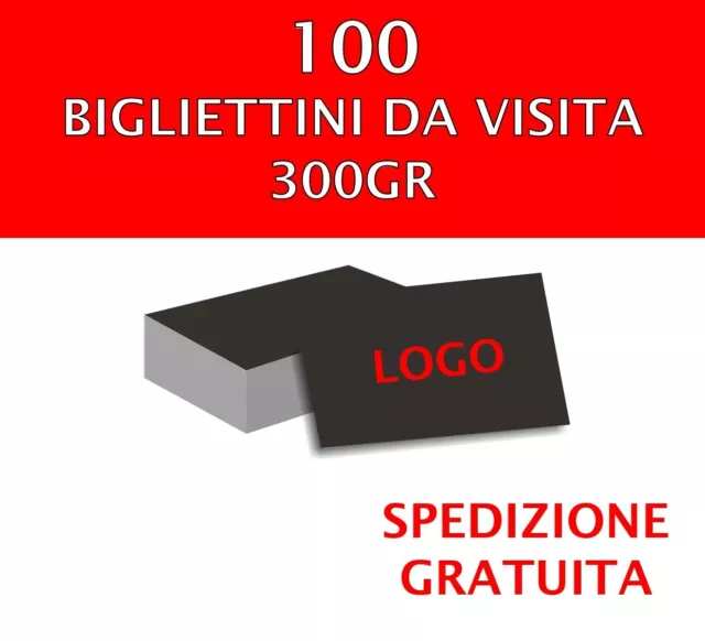 100 BIGLIETTI DA VISITA STAMPA FRONTE RETRO COLORI 300gr Bigliettini Stampati