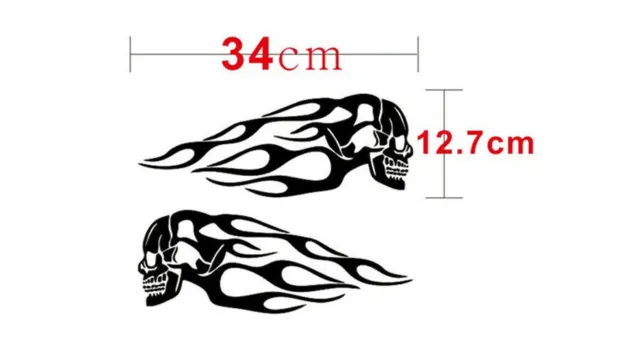 Motorcycle Gas Tank Graphic Decals Graphics Decal Sticker 13.5"x5"Skull Flames