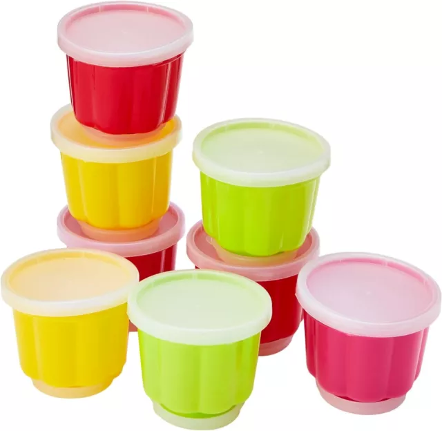 Tala Mini Cloloured Jelly Moulds Set Of 08 Mini Pots With Lids