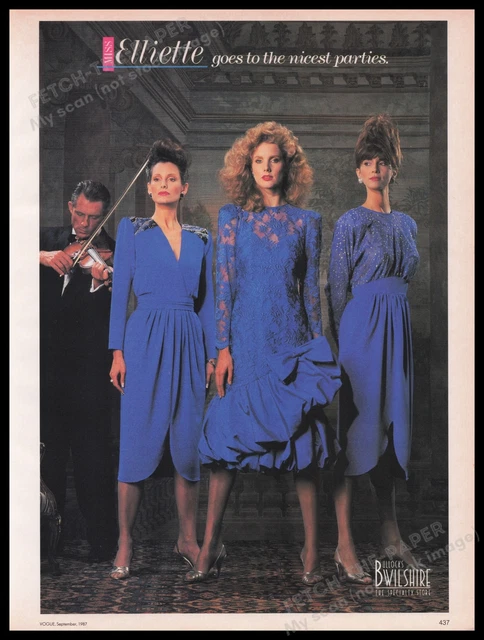 Miss Elliette Clothing Dresses 1980s Print Advertisement Ad 1987 Legs