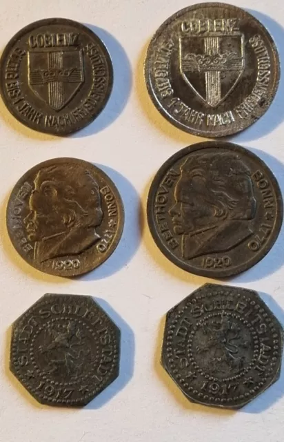 Allemagne-Lot de 6 pièces de 5, 10, 25 pfennig (voir années) N438