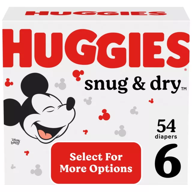 Huggies Snug & Dry Baby Diapers, Size 6, 54 Ct