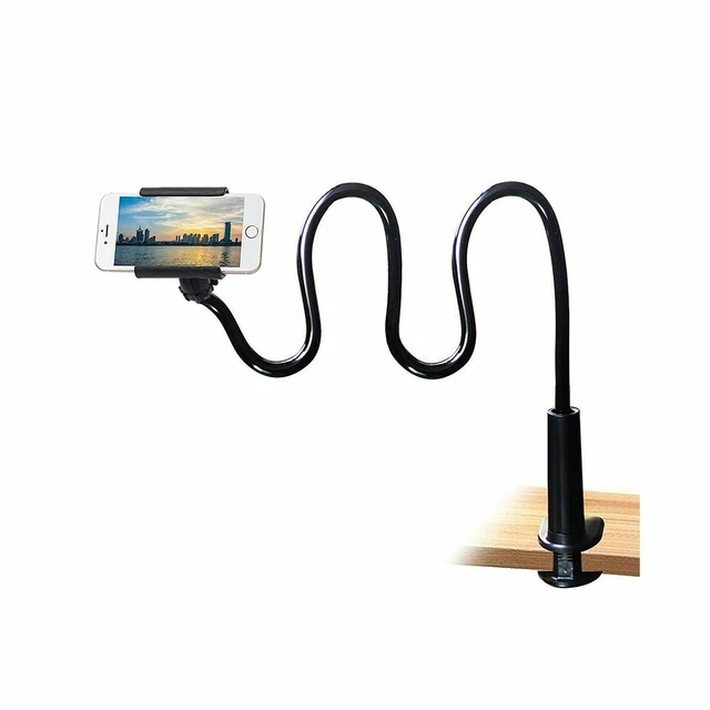 Cell Phone Clip on Stand Holder - with Grip Flexible Long Arm Gooseneck Brack...