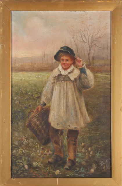 Late 19th Century Oil - Radish Picker