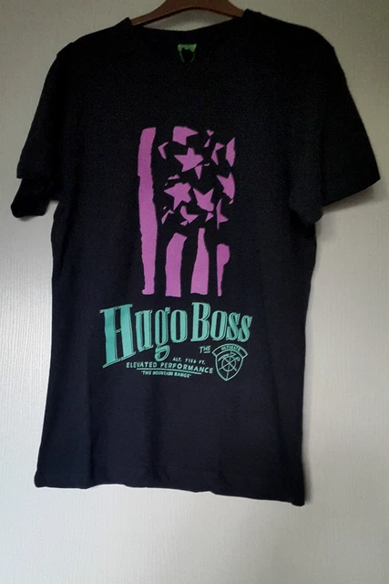 T-Shirt Homme Boss Noir Taille M - Col Rond Coton Avec Imprimé Graphique