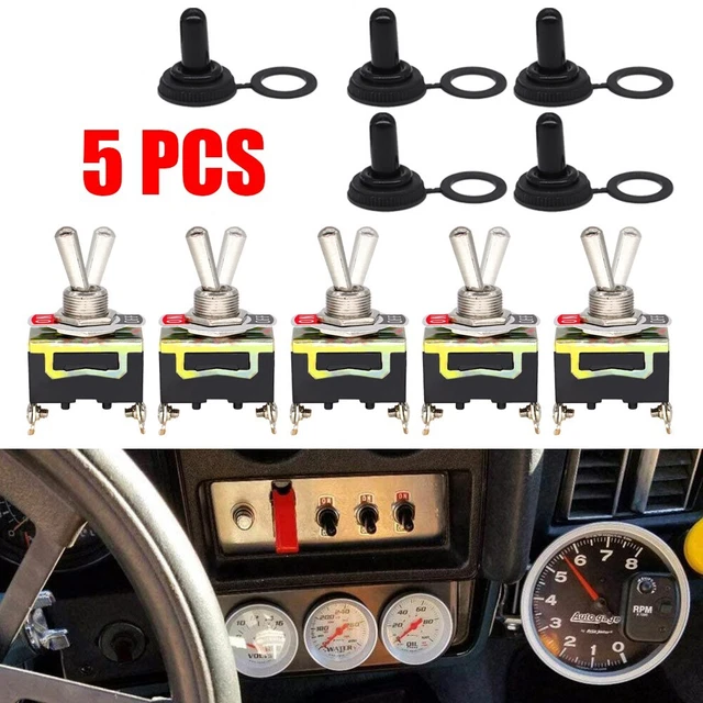 5 Interruttori A Bilanciere ON/OFF Nero - Microinterruttori 6A/250V Per Auto, Barca, Elettrodomestici