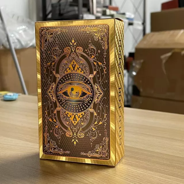Spanish and English Golden Foil Tarot Deck Prophecy Cards for Beginners with 2-l
