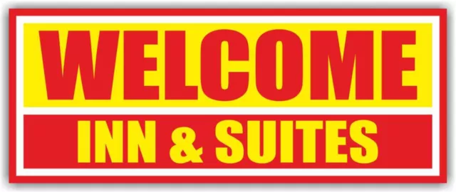 WELCOME INN & SUITES Advertising Banner Vinyl Mesh Sign motel welcome parking 2
