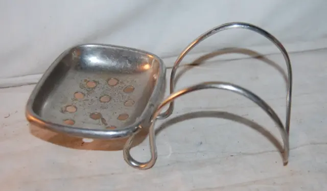 Antique Brasscrafters Nickle Plated Brass Claw Foot Tub Soap Dish 1902