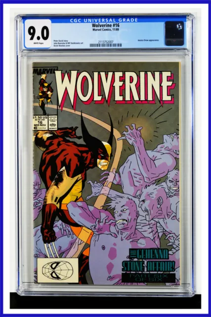 Wolverine #16 CGC Graded 9.0 Marvel November 1989 White Pages Comic Book
