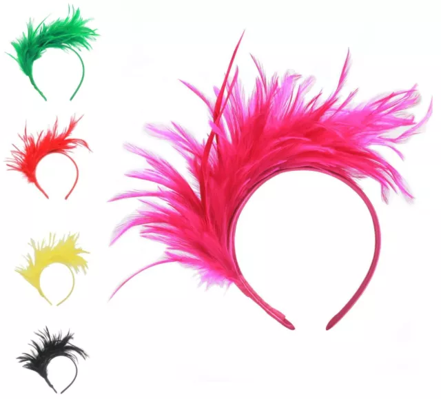 Women Feathers Aliceband Headband Fascinator Wedding Ladies Day Race Royal Ascot