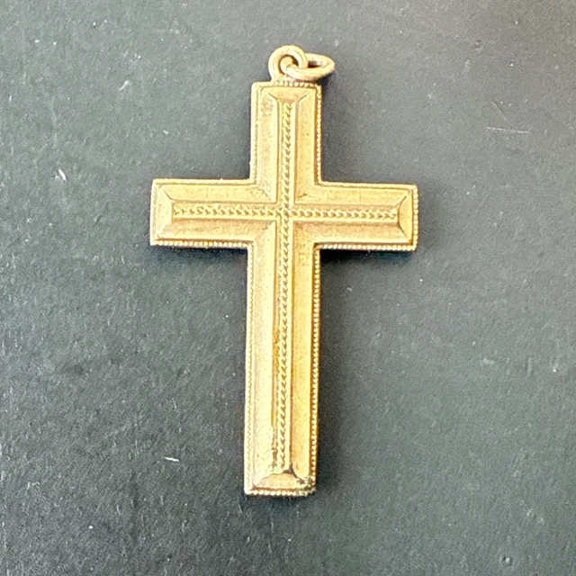 Ancienne médaille religieuse Art Nouveau plaqué or FIX représentant l'ange de Raphaël (ref 5383) - France