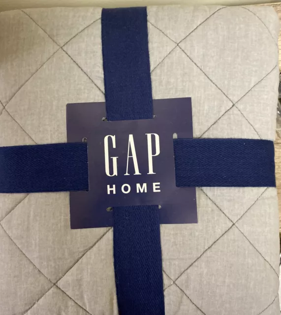 Gap Home Washed Frayed Edge Quilted Sham Pair Standard 20” X 26”