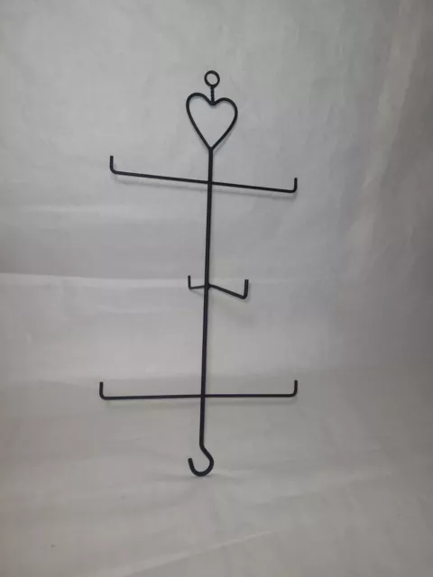 Longaberger Basket Hanger Black Wrought Iron Hanging Heart Rack