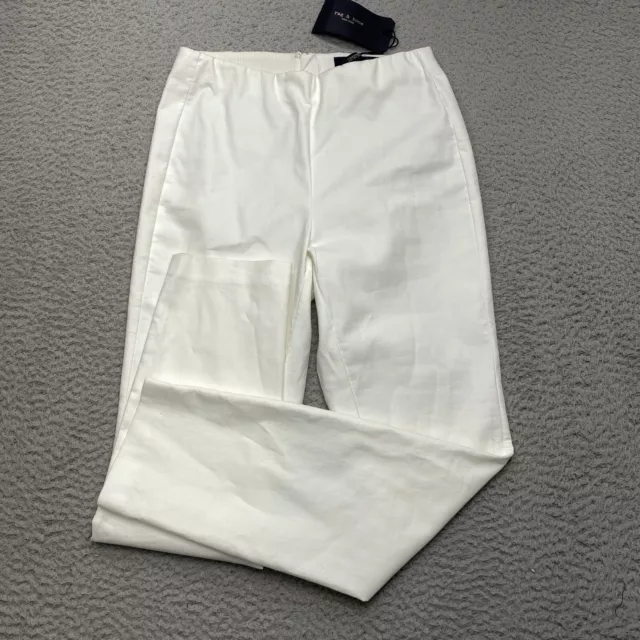 Rag Bone Pants Womens 2 White Simone Pant Straight Leg Ladies 27x27