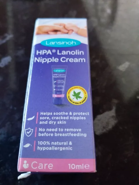 Lansinoh HPA Lanolin Nipple Cream for Sore & Cracked Skin, 10 ml, 100% Natural