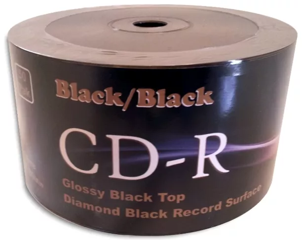 50-Pak =DOUBLE-SIDED BLACK/BLACK= Diamond Black Record Surface 52X CD-R's