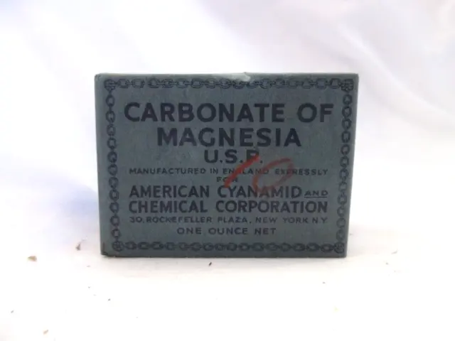 American Cyanamid Chemical CO Carbonate of Magnesia 1 oz box