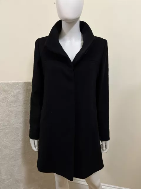 Fleurette Loro Piana Wool Black Classic Luxury Old Money Womens Coat 6