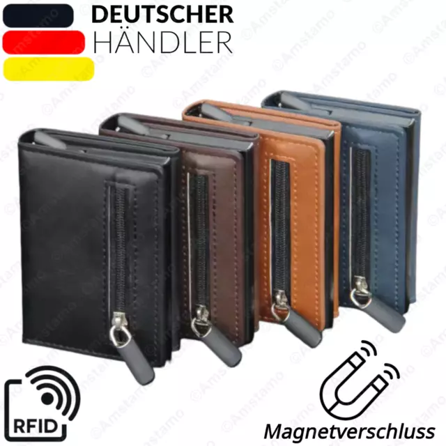 Slim Wallet Kartenetui Münzfach RFID Schutz Cardholder Geldbeutel Portemonnaie