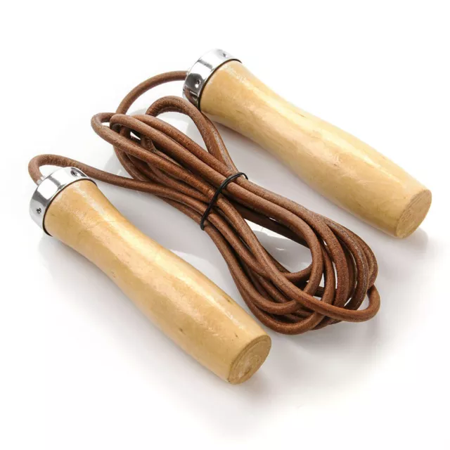 Skipping Leather Rope Fitness Gym Jump Exercise Weight Loss Adjustable Handles