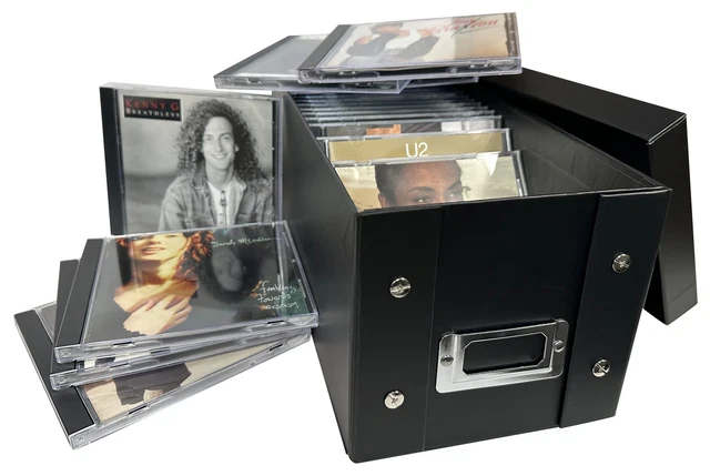 2 CheckOutStore Black CD Jewel Cases Storage Box (Holds 29 Cases)