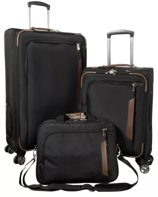 Nylon Reise Koffer Reisekoffer Trolley Set oder Einzeln - PM Maui schwarz