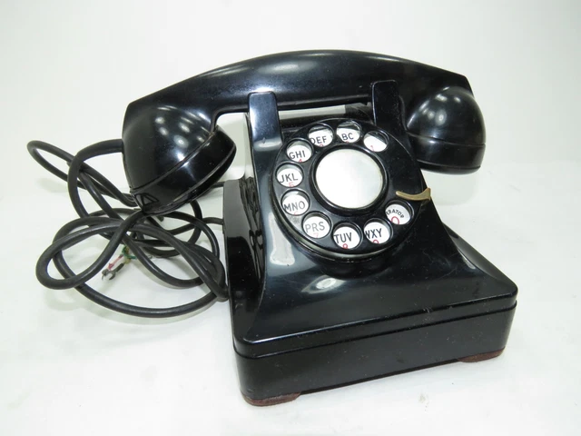 1949 Black Rotary Dial Western Electric Desk Telephone Model 302 Lucy Phone