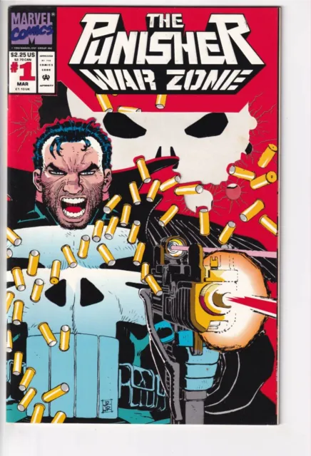 Punisher War Zone #1 NM- Die Cut Cover Bag/Board Combine AHC